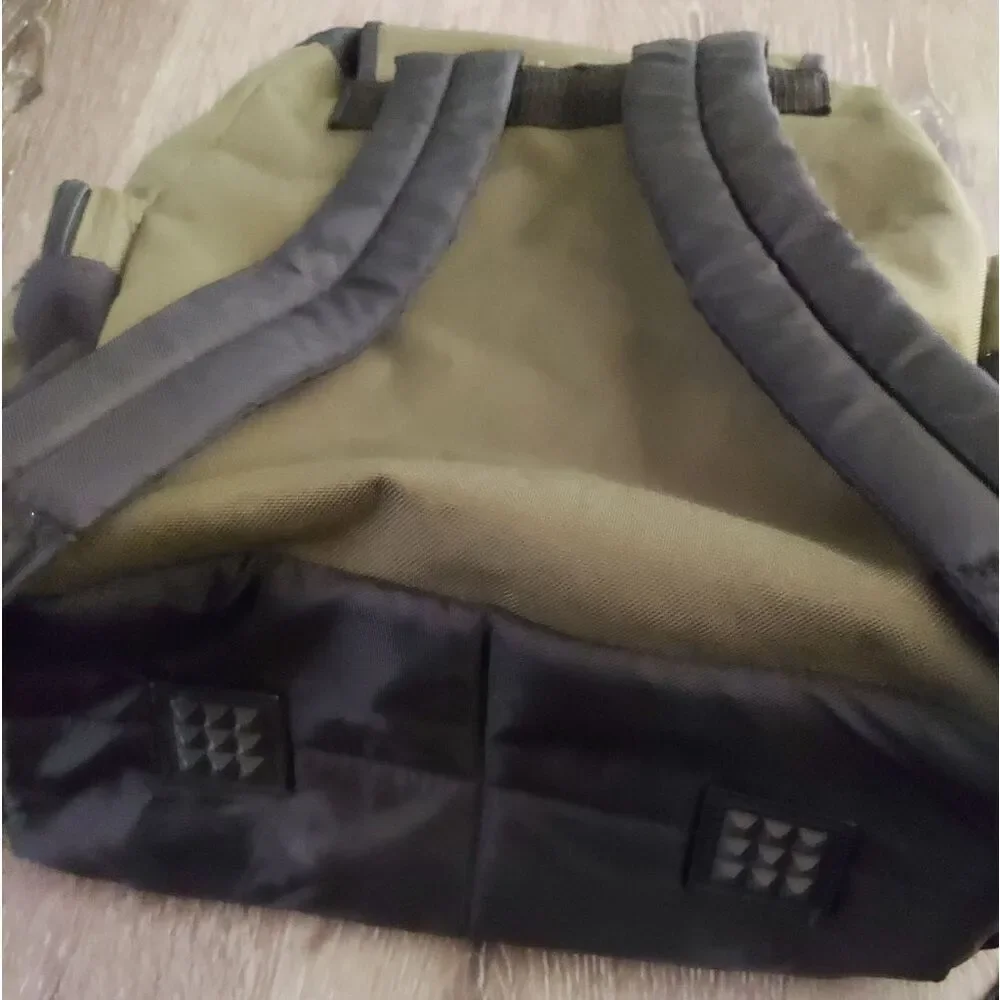 Vintage Eastport Olive Green Multi-Pocket Outdoor-Style Cinch Backpack